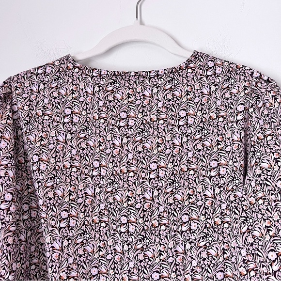 J. Crew Puff-Sleeve Satin Back Crepe Top Floral Flourish Blouse BL008 Fall 22" - Picture 10 of 12